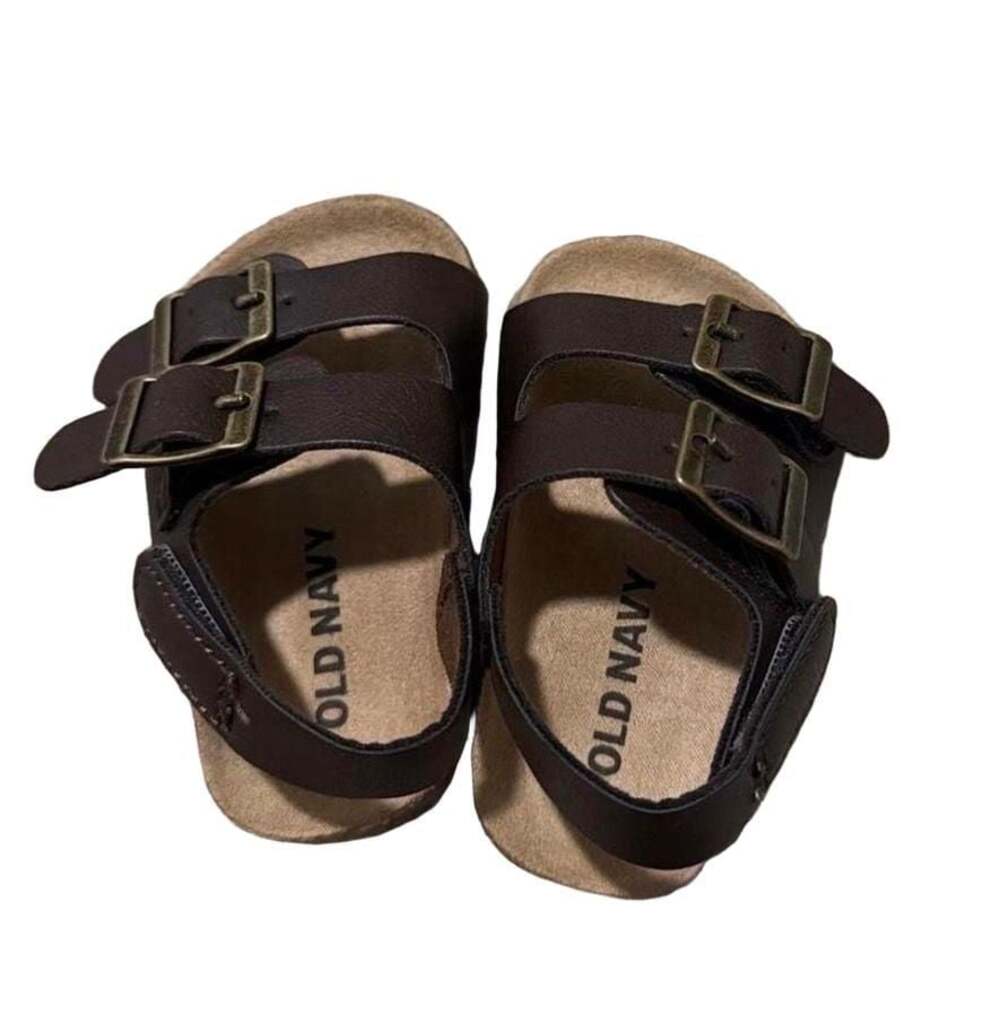Old Navy Toddler Sandals - Brown Double Buckle Footbed Sandals